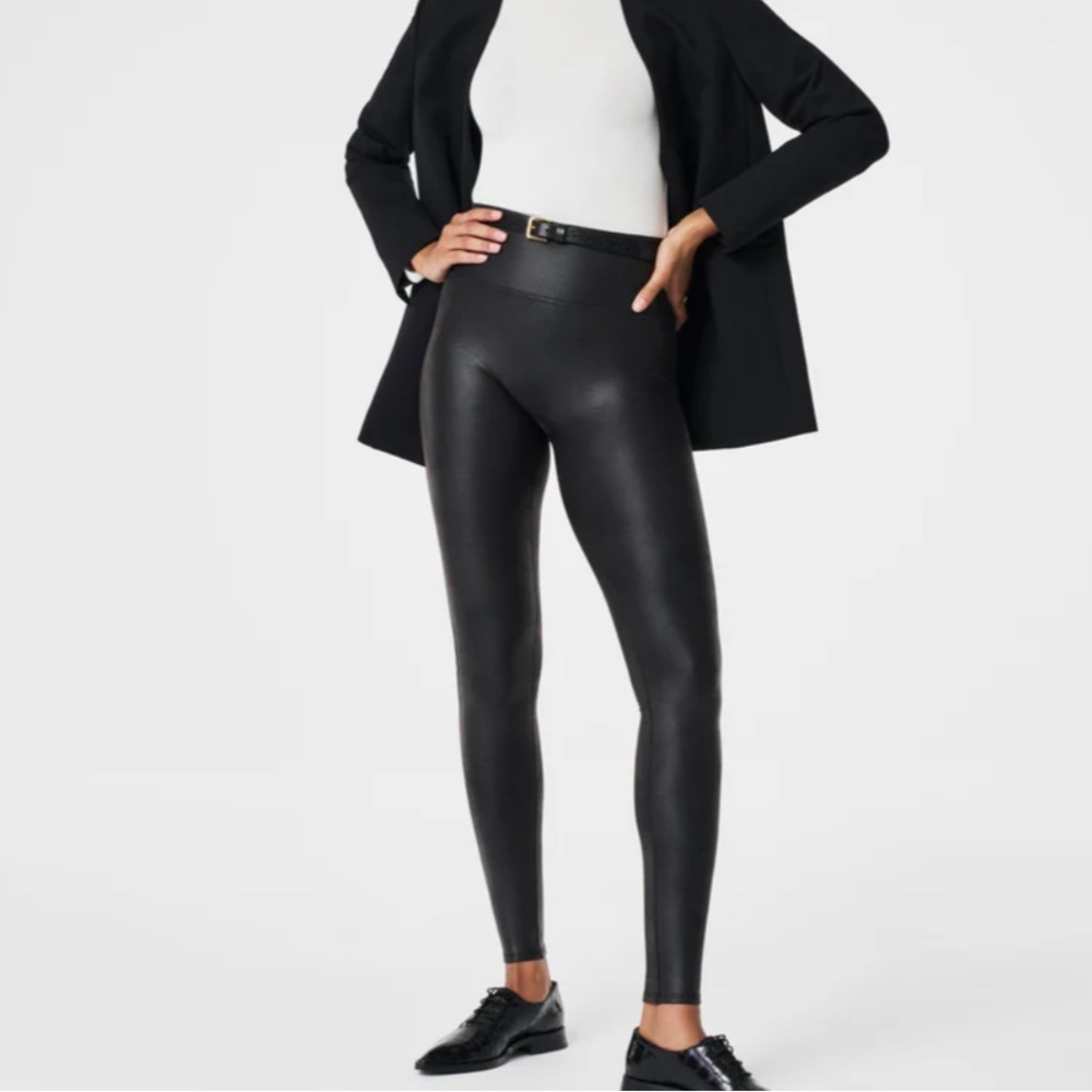 SPANX Faux Leather Black Leggings